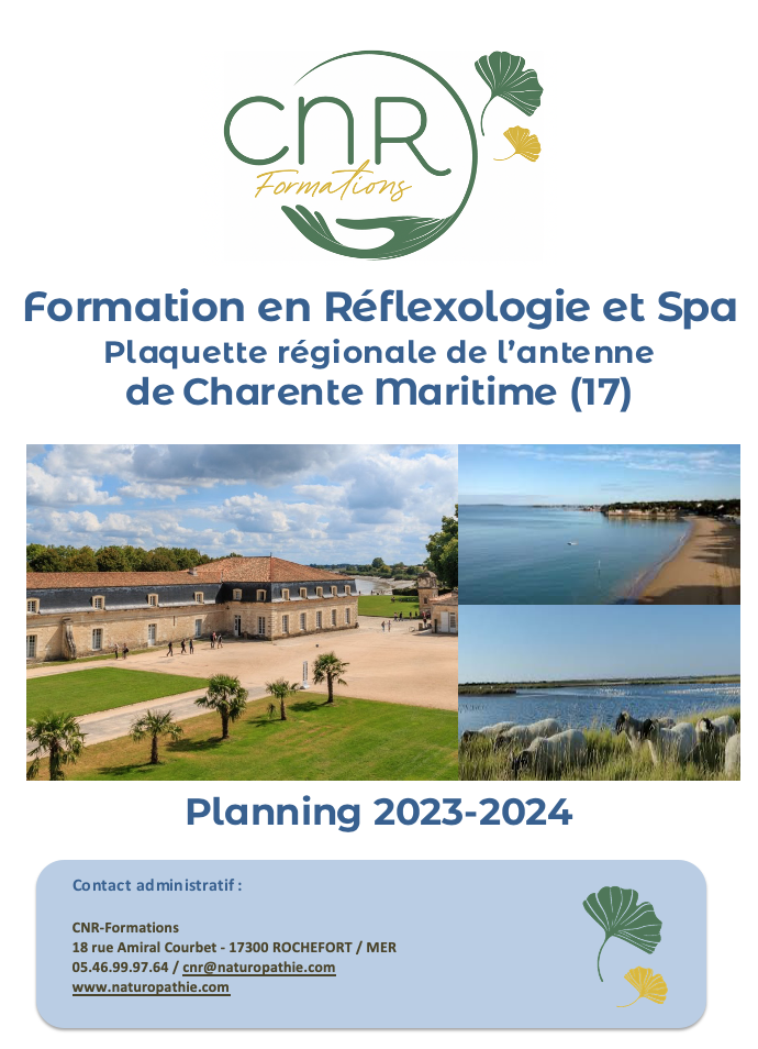 CNR - Formation Réflexologie - Massages Bien être planning 2023 2024